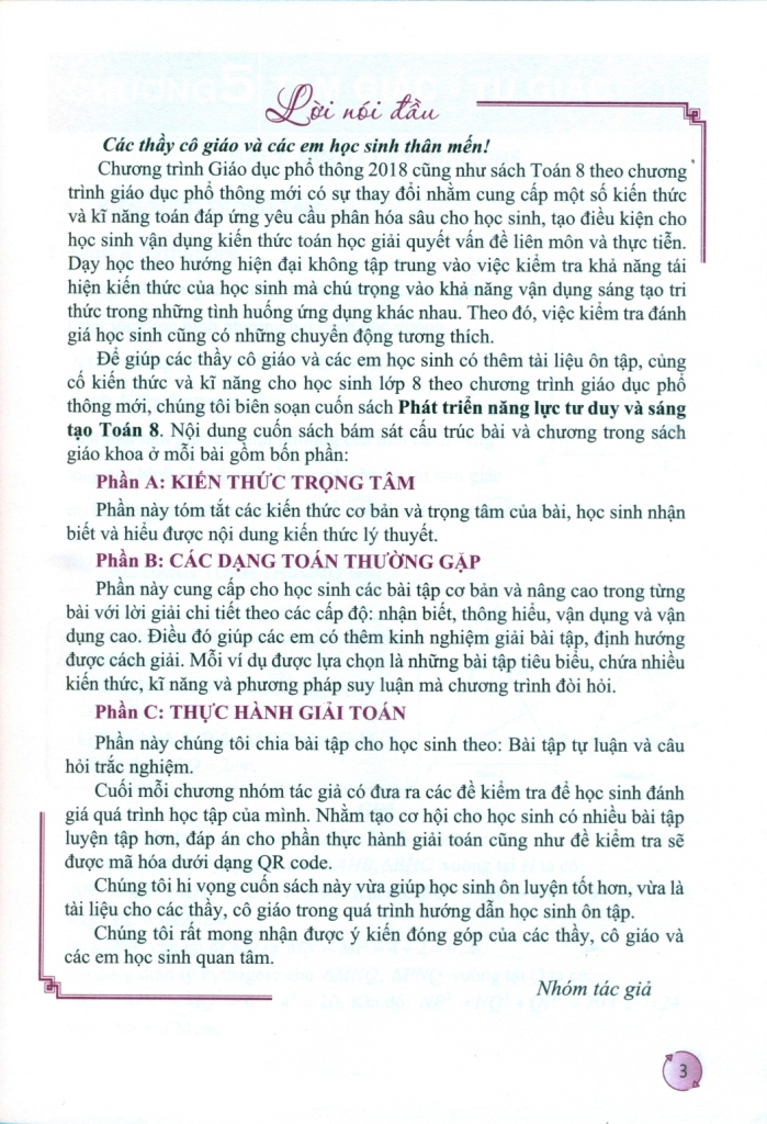 PHÁT TRIỂN NĂNG LỰC TƯ DUY VÀ SÁNG TẠO TOÁN LỚP 8 - TẬP 2 (Biên soạn theo chương trình GDPT 2018)